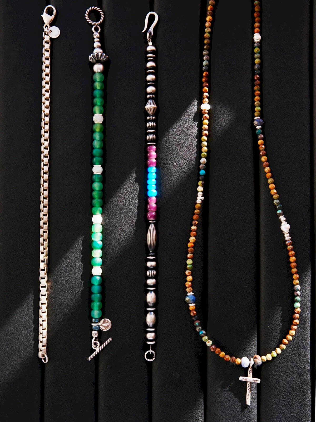 Identity Series | Green Youth | Green Agate, Jade & Silver Bracelet