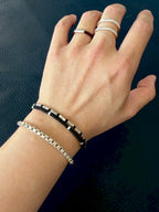 Urban Stoic Series | Dark Balance | Colored-Glaze & Sterling Silver Bracelet