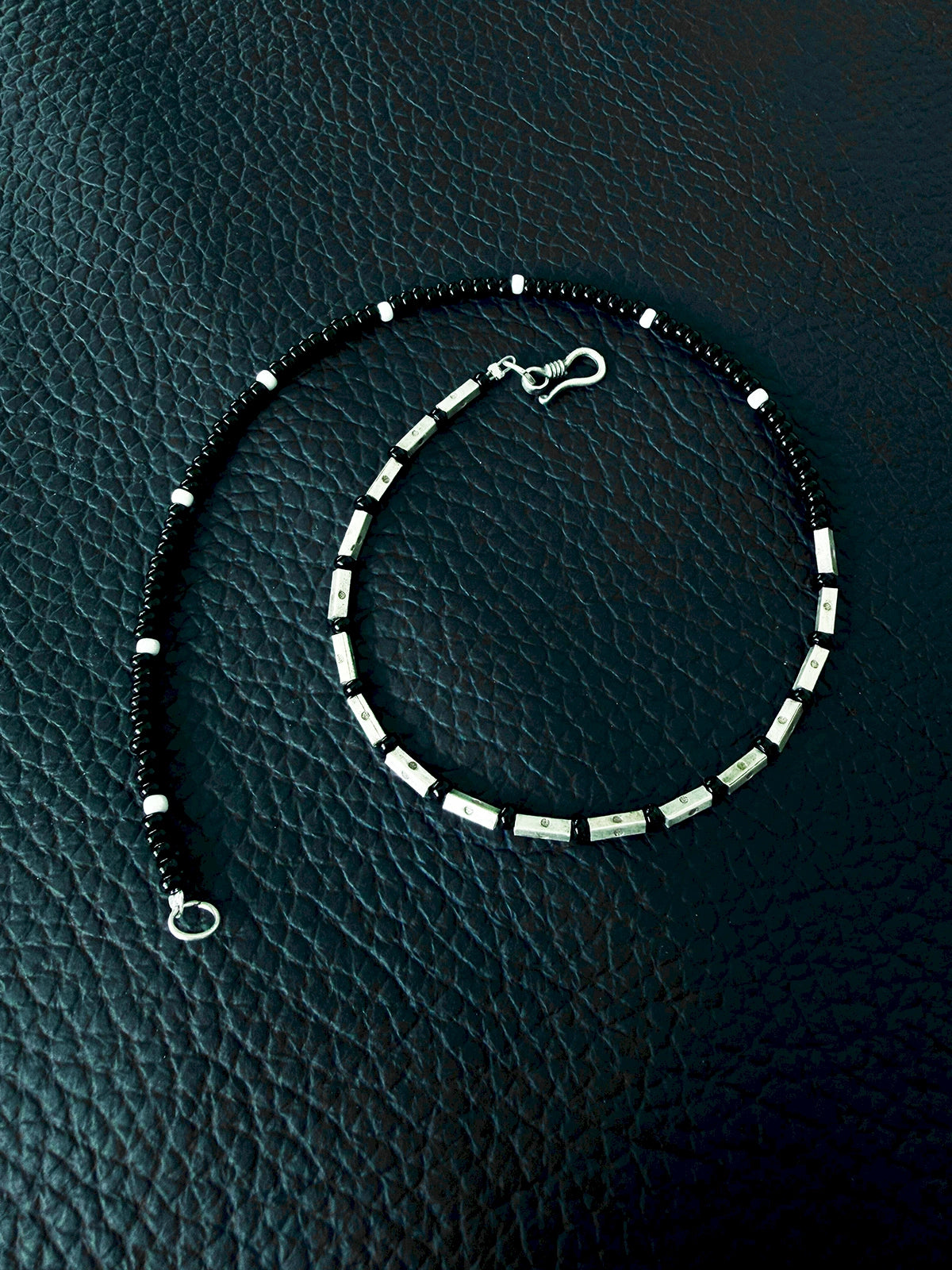 Urban Stoic Series | Dark Balance | Colored-Glaze & Sterling Silver Bracelet