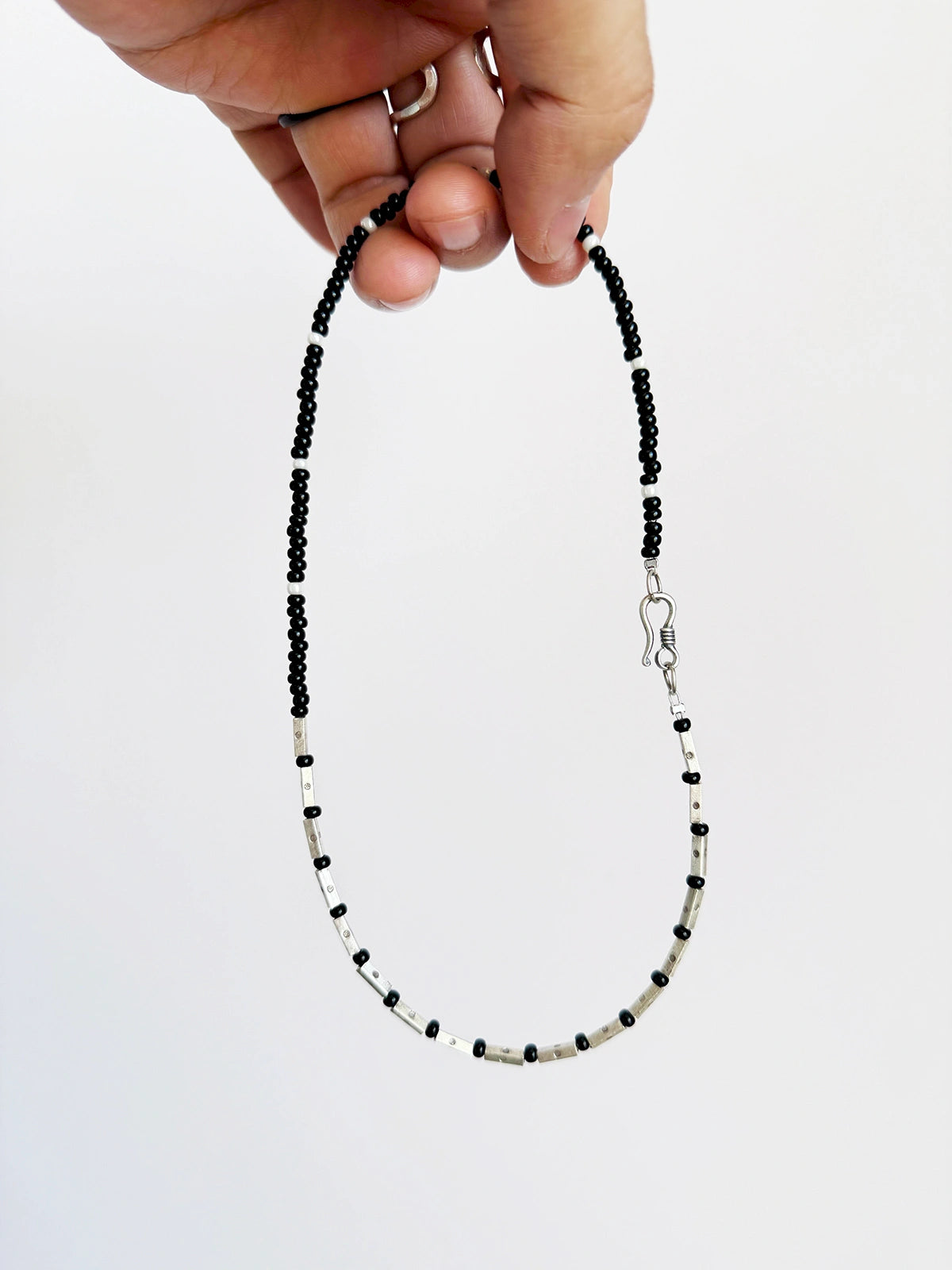 Urban Stoic Series | Dark Balance | Colored-Glaze & Sterling Silver Bracelet