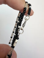Urban Stoic Series | Dark Balance | Colored-Glaze & Sterling Silver Bracelet