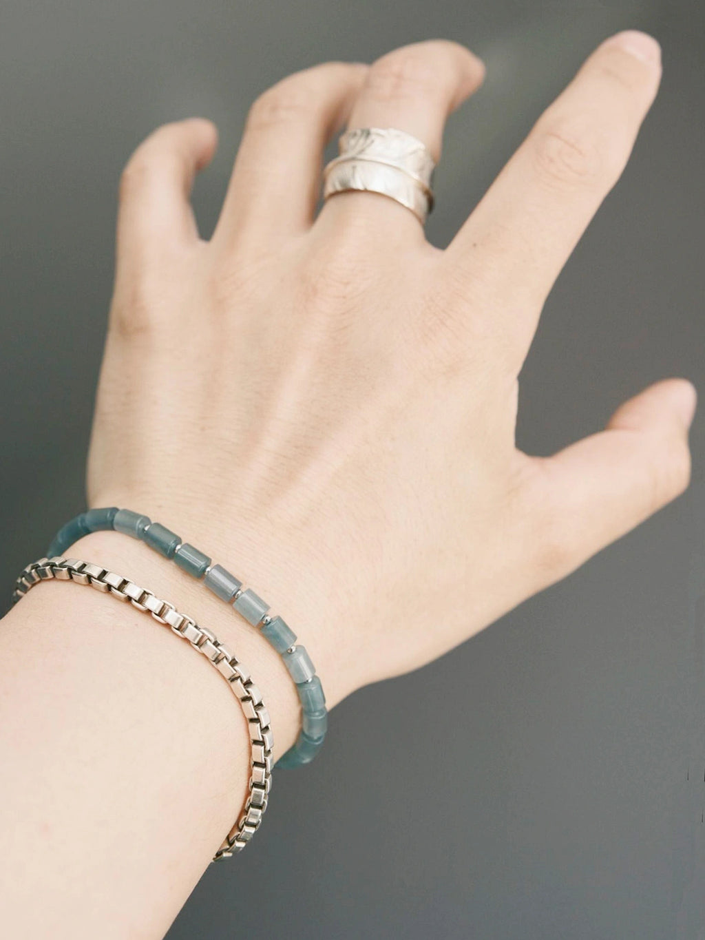 Mineral Soul Series | Blue Current | Guatemalan Blue Jade & Sterling Silver Bracelet