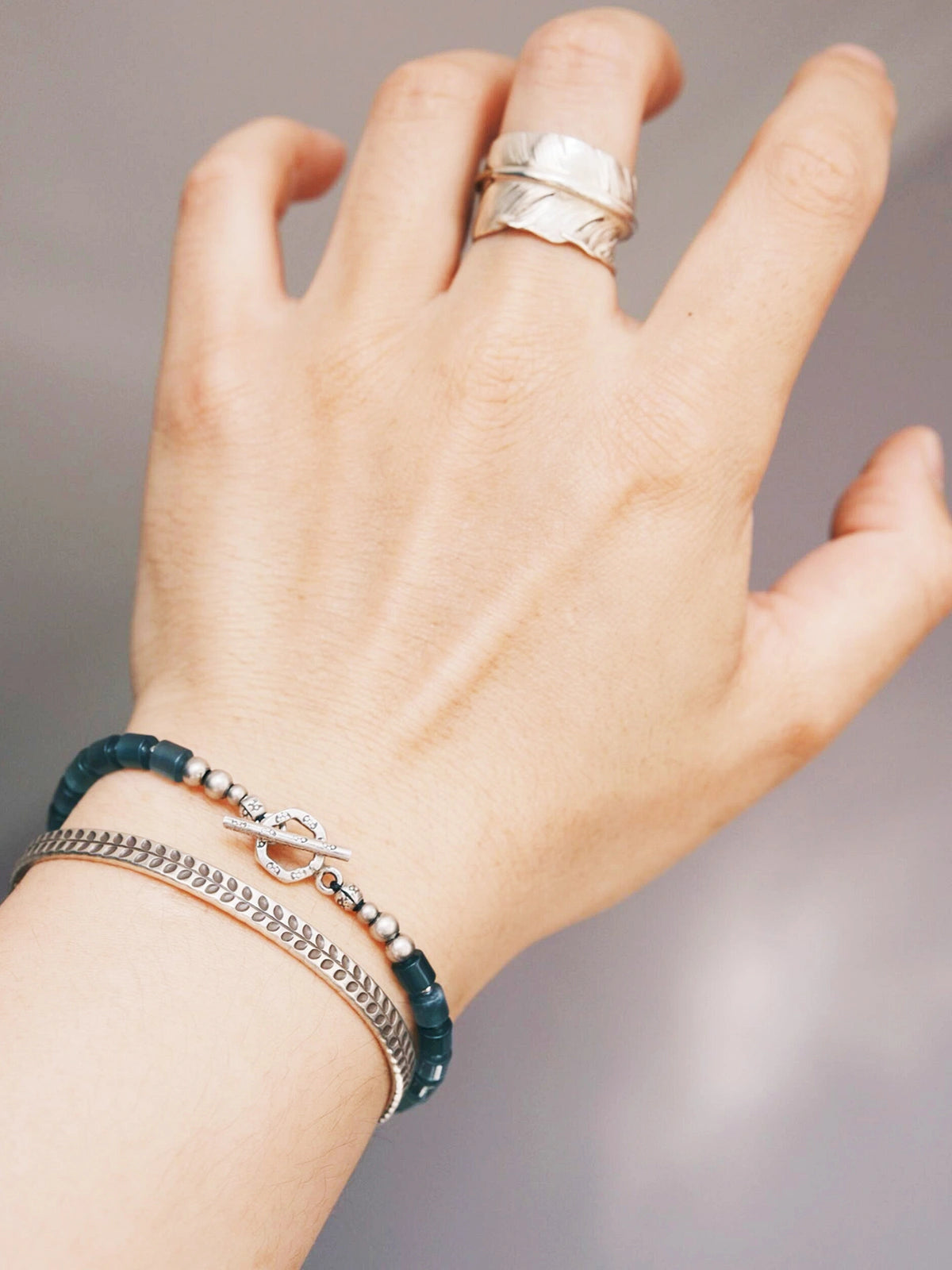 Mineral Soul Series | Blue Current | Guatemalan Blue Jade & Sterling Silver Bracelet