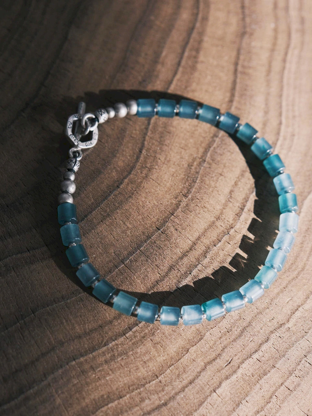 Mineral Soul Series | Blue Current | Guatemalan Blue Jade & Sterling Silver Bracelet
