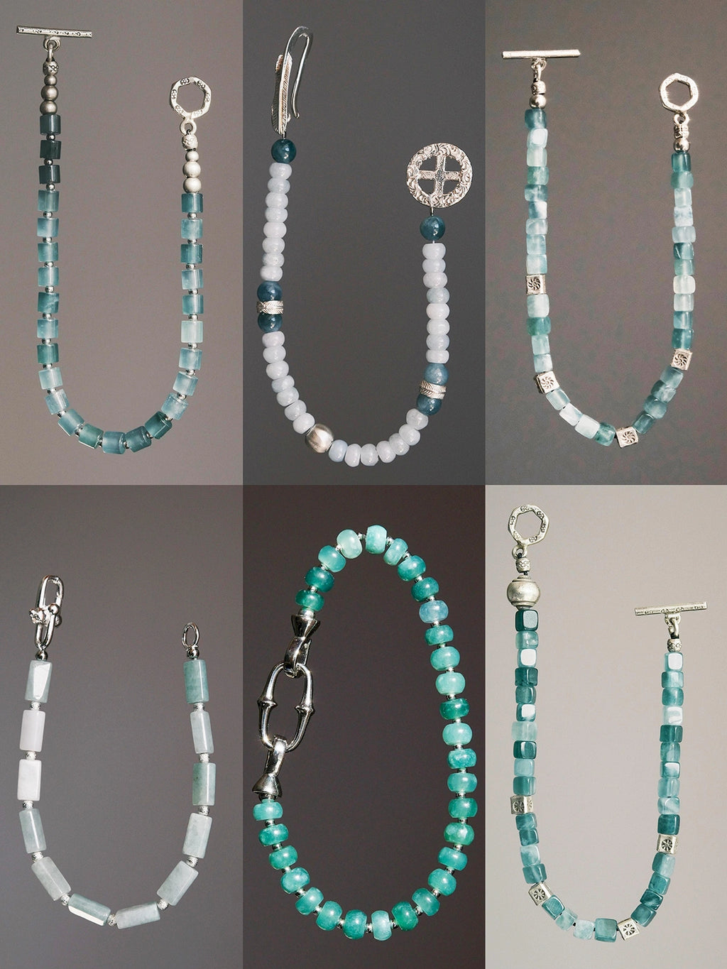 Mineral Soul Series | Blue Current | Guatemalan Blue Jade & Sterling Silver Bracelet