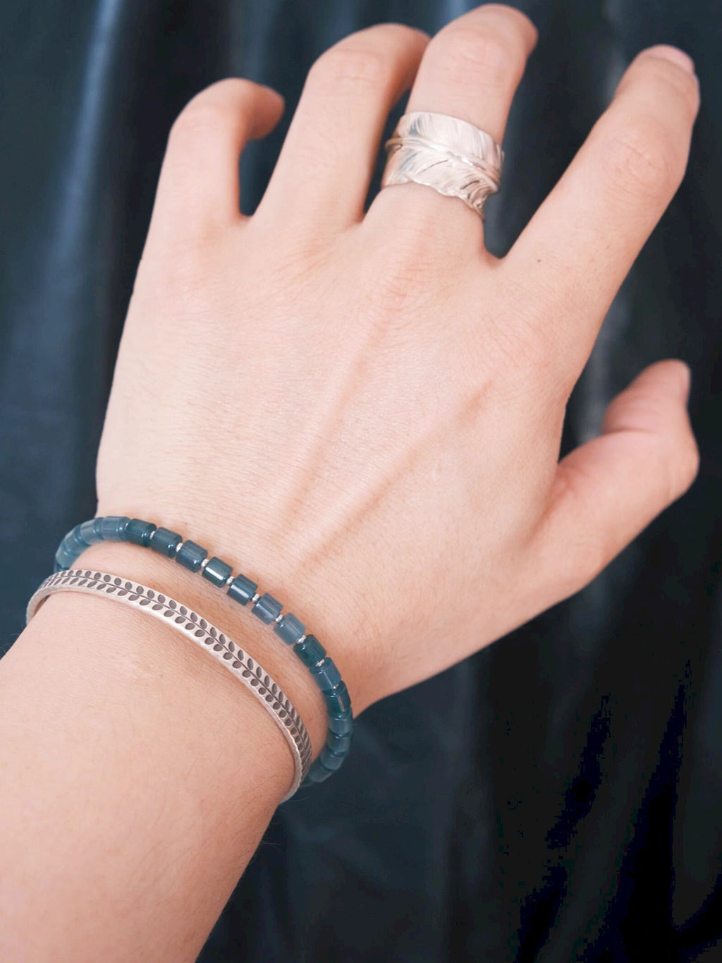 Mineral Soul Series | Blue Current | Guatemalan Blue Jade & Sterling Silver Bracelet