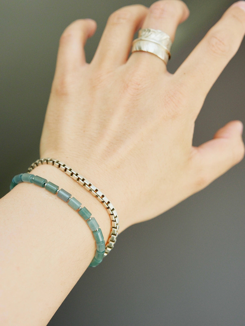 Mineral Soul Series | Blue Current | Guatemalan Blue Jade & Sterling Silver Bracelet
