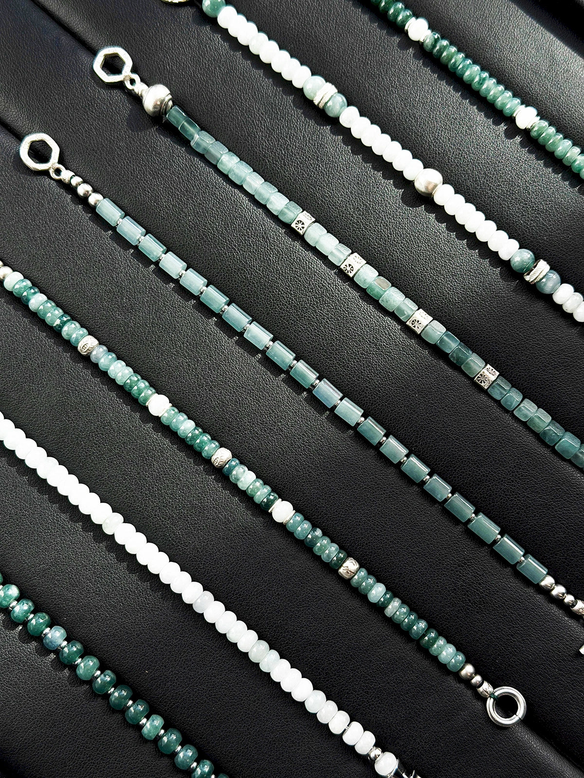 Mineral Soul Series | Blue Current | Guatemalan Blue Jade & Sterling Silver Bracelet