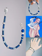 Identity Series | Blue Nomad | Lapis Lazuli, Aquamarine & Silver Feather Bracelet