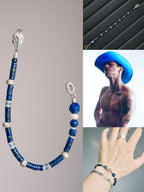 Identity Series | Blue Nomad | Lapis Lazuli, Aquamarine & Silver Feather Bracelet