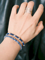 Identity Series | Blue Nomad | Lapis Lazuli, Aquamarine & Silver Feather Bracelet