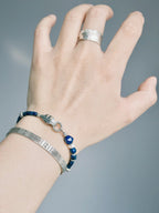 Identity Series | Blue Nomad | Lapis Lazuli, Aquamarine & Silver Feather Bracelet