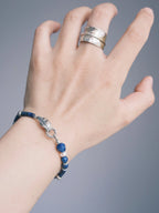 Identity Series | Blue Nomad | Lapis Lazuli, Aquamarine & Silver Feather Bracelet
