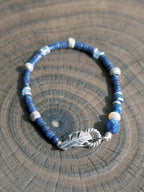 Identity Series | Blue Nomad | Lapis Lazuli, Aquamarine & Silver Feather Bracelet