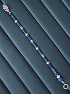 Identity Series | Blue Nomad | Lapis Lazuli, Aquamarine & Silver Feather Bracelet