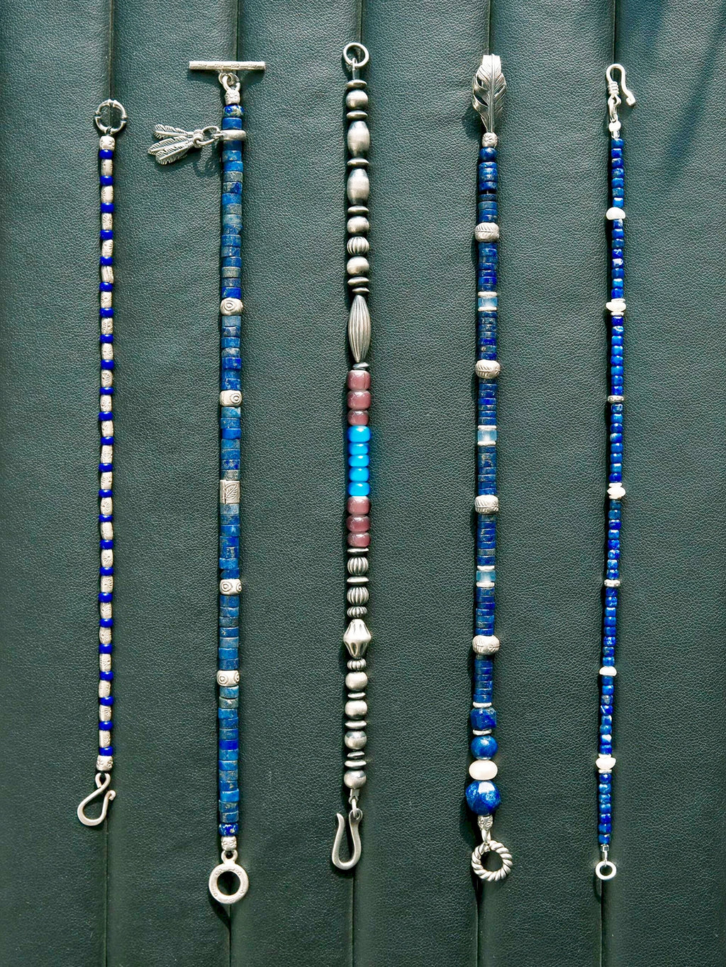 Identity Series | Blue Nomad | Lapis Lazuli, Aquamarine & Silver Feather Bracelet