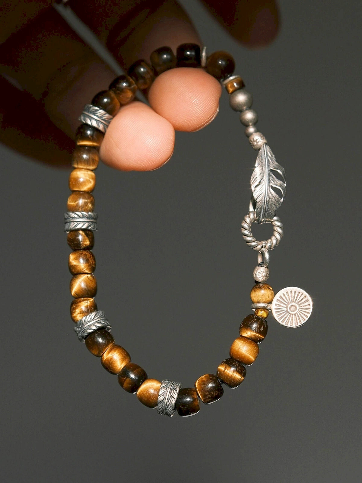 Mineral Soul Series | Amber Hawk | Tiger Eye & Sterling Silver Bracelet Main image