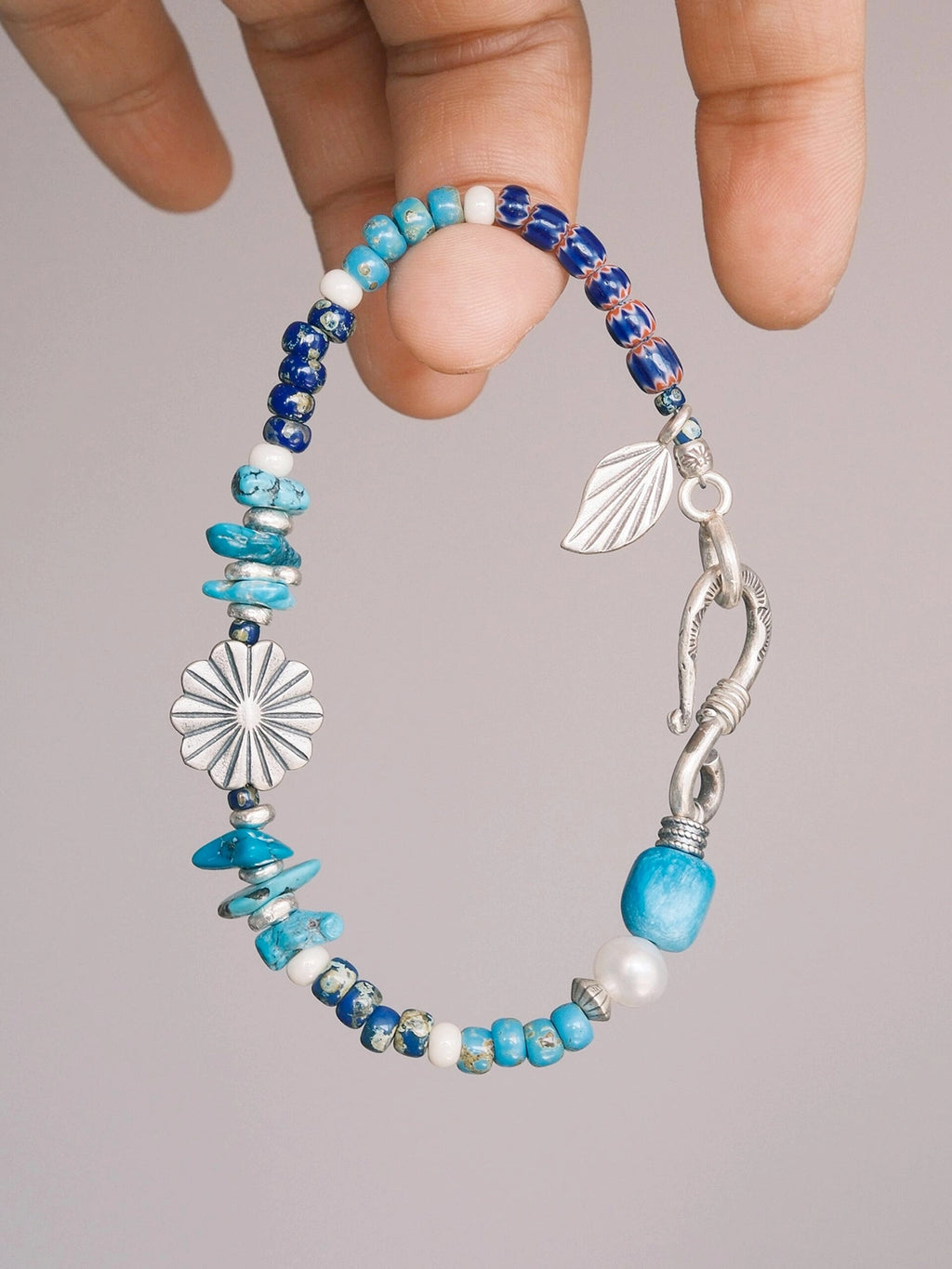Mineral Soul Series | Stone Bloom | Turquoise, Pearl & Silver Bracelet