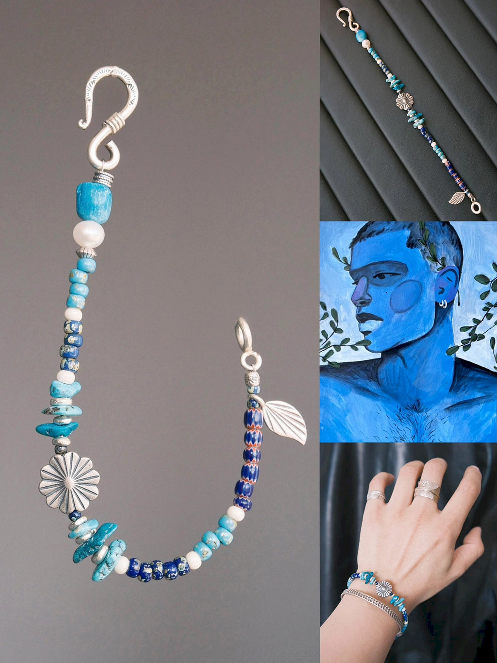 Mineral Soul Series | Stone Bloom | Turquoise, Pearl & Silver Bracelet