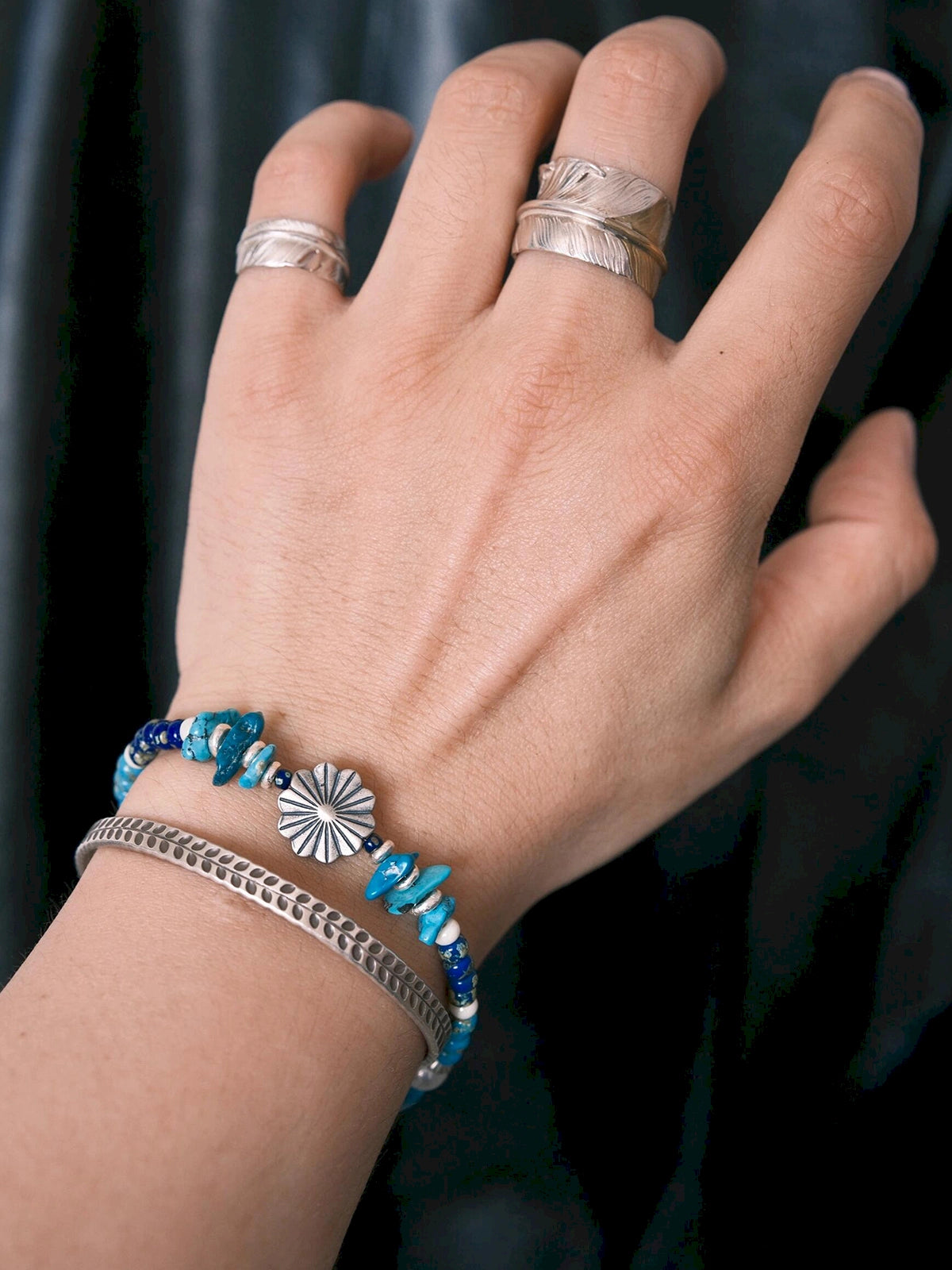 Mineral Soul Series | Stone Bloom | Turquoise, Pearl & Silver Bracelet