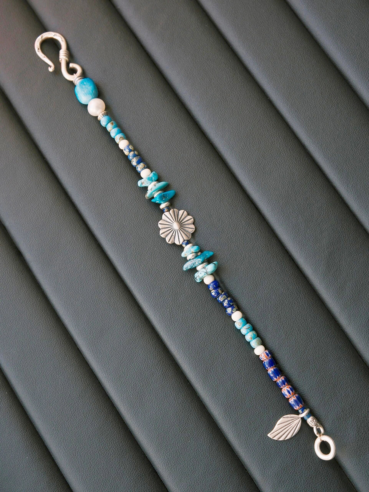 Mineral Soul Series | Stone Bloom | Turquoise, Pearl & Silver Bracelet