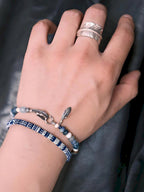 Identity Series | Free Wing | Sunset Stone, Pearl & Silver Bracelet