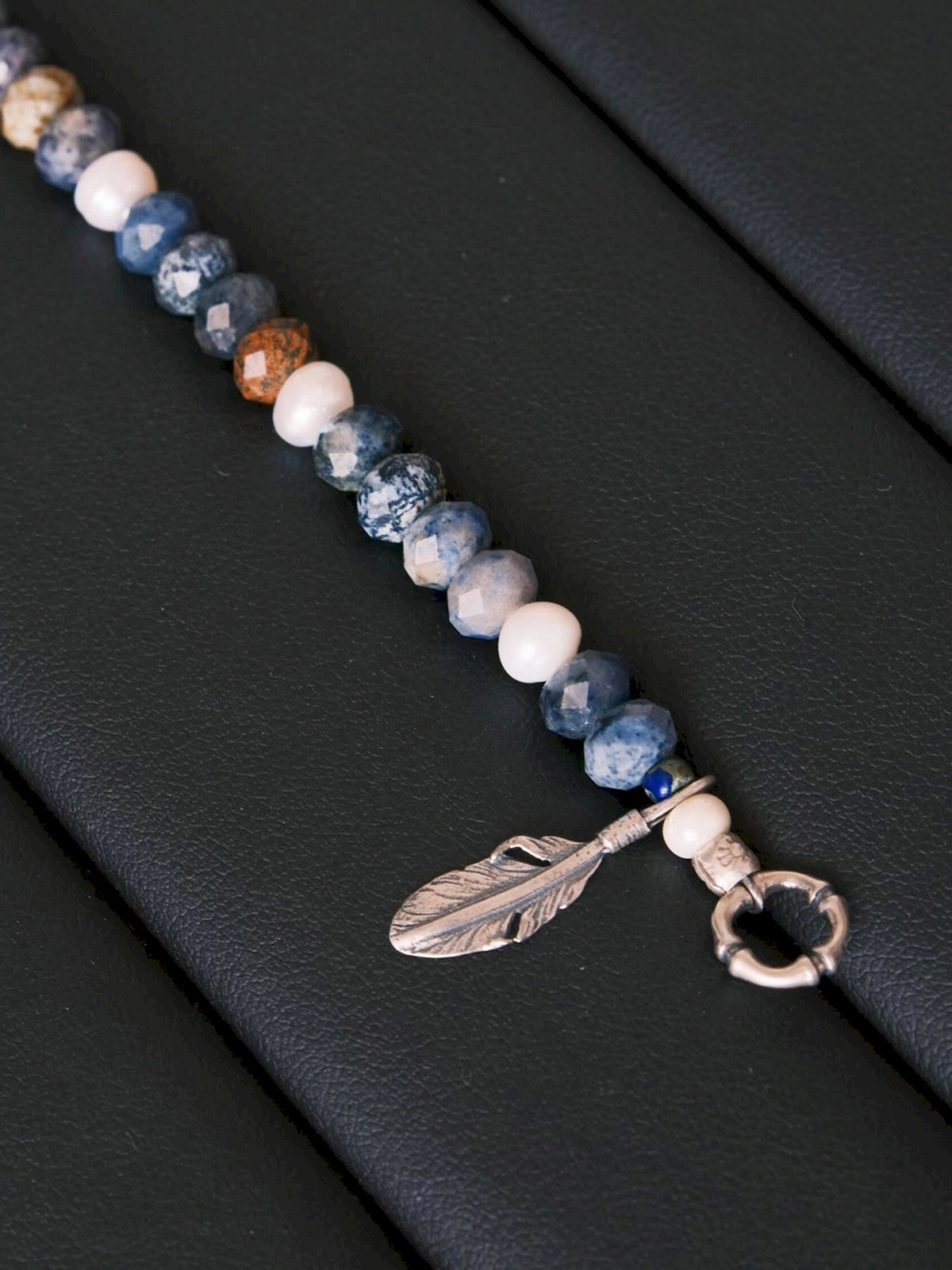 Identity Series | Free Wing | Sunset Stone, Pearl & Silver Bracelet