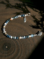 Identity Series | Free Wing | Sunset Stone, Pearl & Silver Bracelet