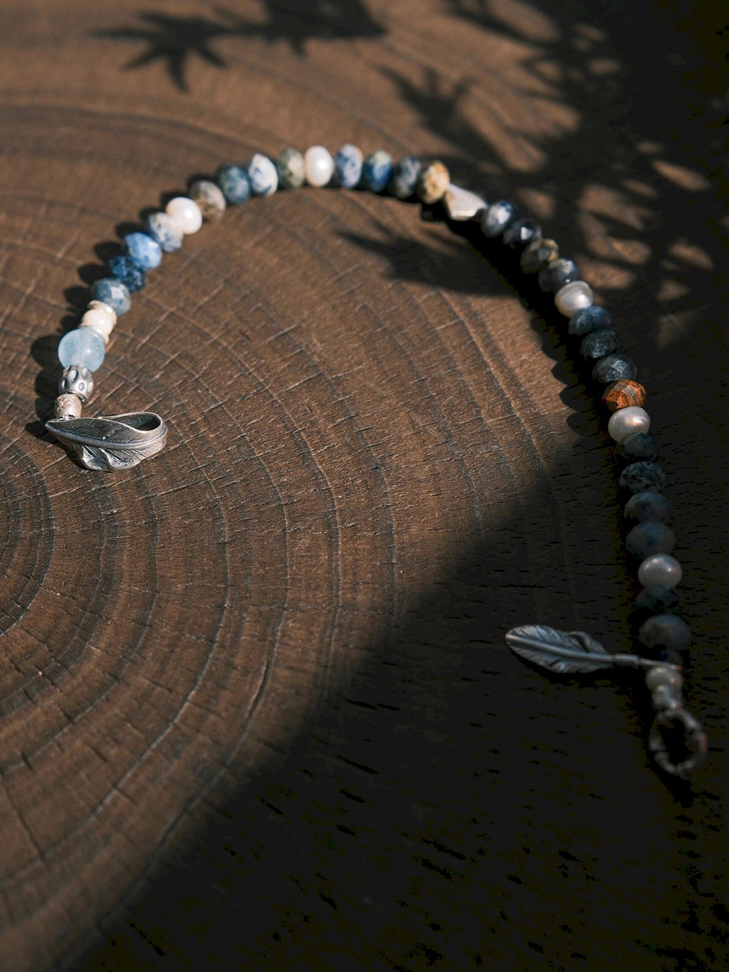 Identity Series | Free Wing | Sunset Stone, Pearl & Silver Bracelet