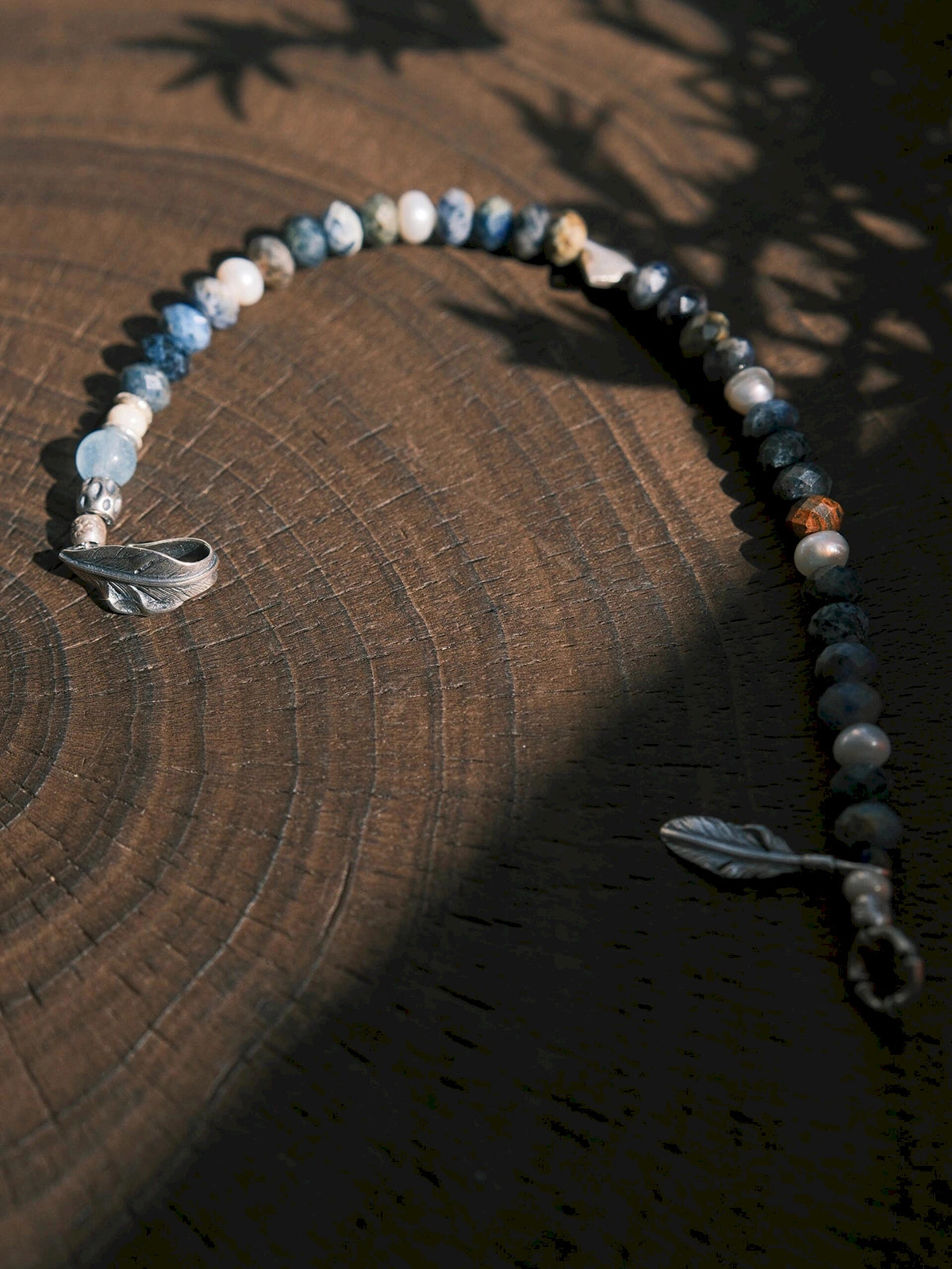 Identity Series | Free Wing | Sunset Stone, Pearl & Silver Bracelet