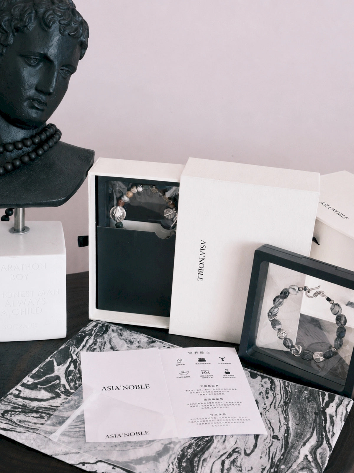 Identity Series | Free Wing | Sunset Stone, Pearl & Silver Bracelet