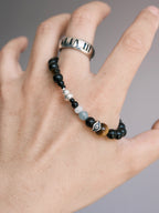 Mineral Soul Series | Obsidian Hawk | Obsidian, Tiger Eye & Silver Bracelet