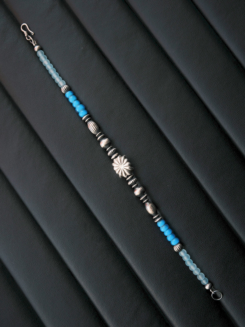 Urban Stoic Series | Stellar Halo | Hand-Hammered Silver & Colored-Glaze Bracelet