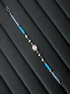 Urban Stoic Series | Stellar Halo | Hand-Hammered Silver & Colored-Glaze Bracelet