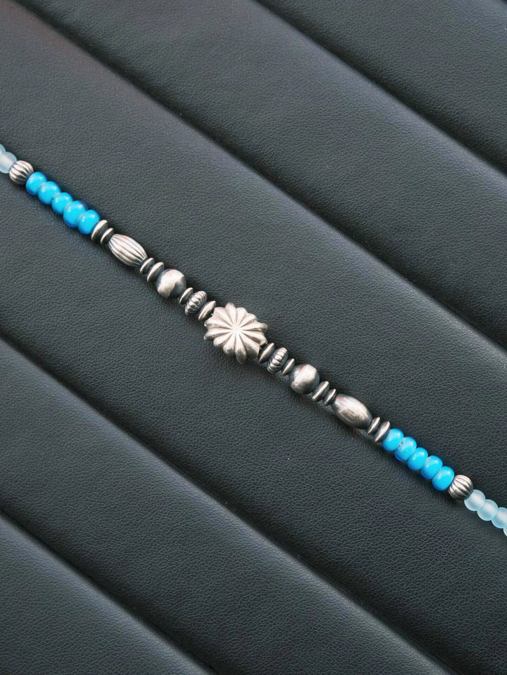 Urban Stoic Series | Stellar Halo | Hand-Hammered Silver & Colored-Glaze Bracelet