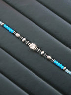 Urban Stoic Series | Stellar Halo | Hand-Hammered Silver & Colored-Glaze Bracelet