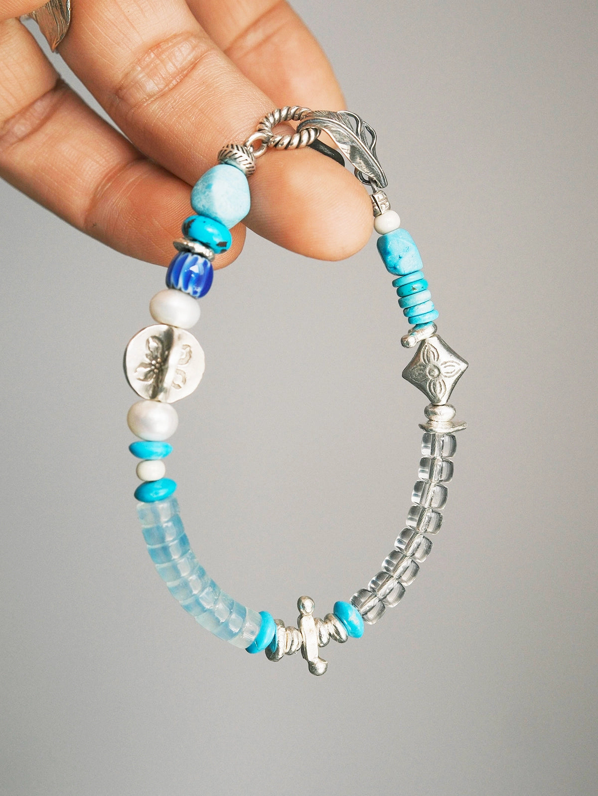 Mineral Soul Series | Ocean Verse | Turquoise, Aquamarine & Silver Bracelet