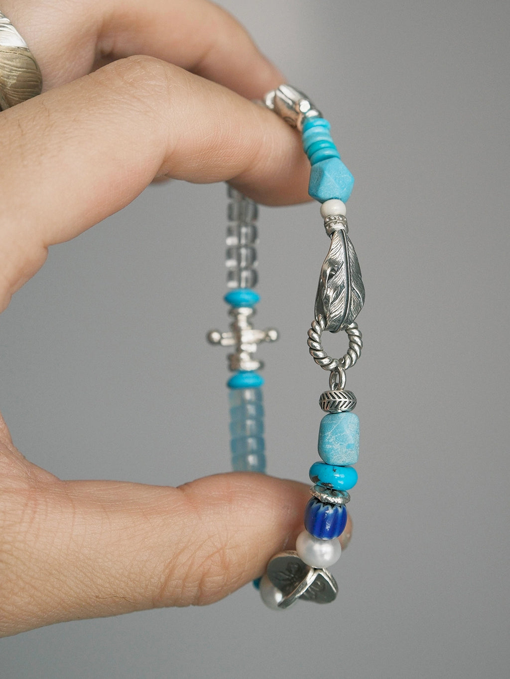 Mineral Soul Series | Ocean Verse | Turquoise, Aquamarine & Silver Bracelet