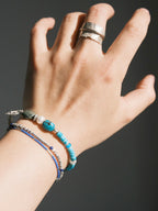 Mineral Soul Series | Blue Frontier | Turquoise, Jade & Silver Feather Bracelet
