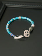 Mineral Soul Series | Blue Frontier | Turquoise, Jade & Silver Feather Bracelet