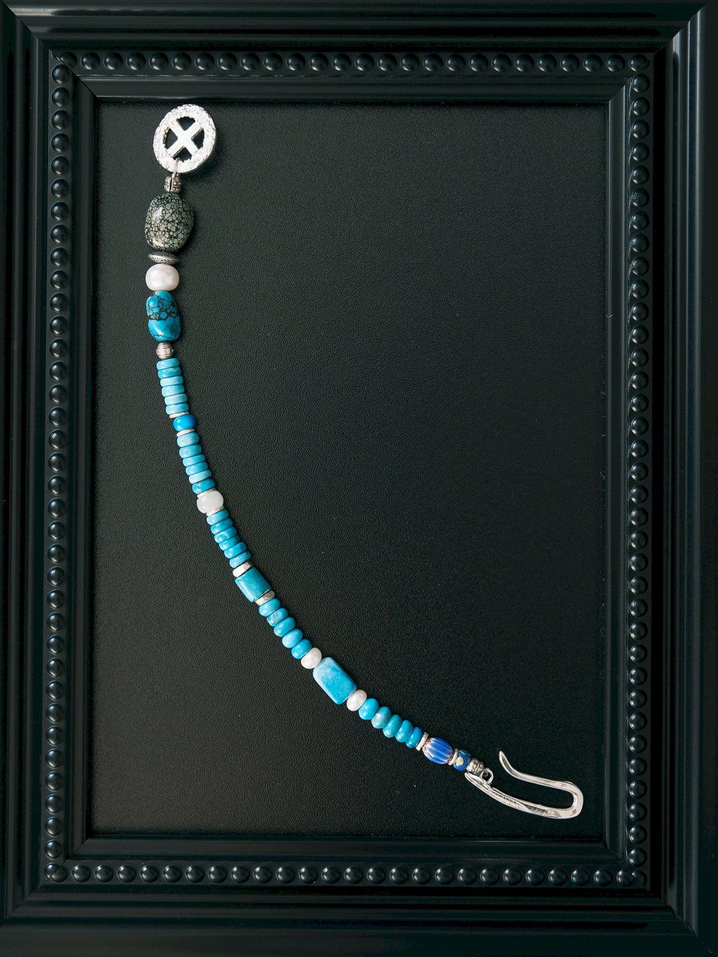 Mineral Soul Series | Blue Frontier | Turquoise, Jade & Silver Feather Bracelet