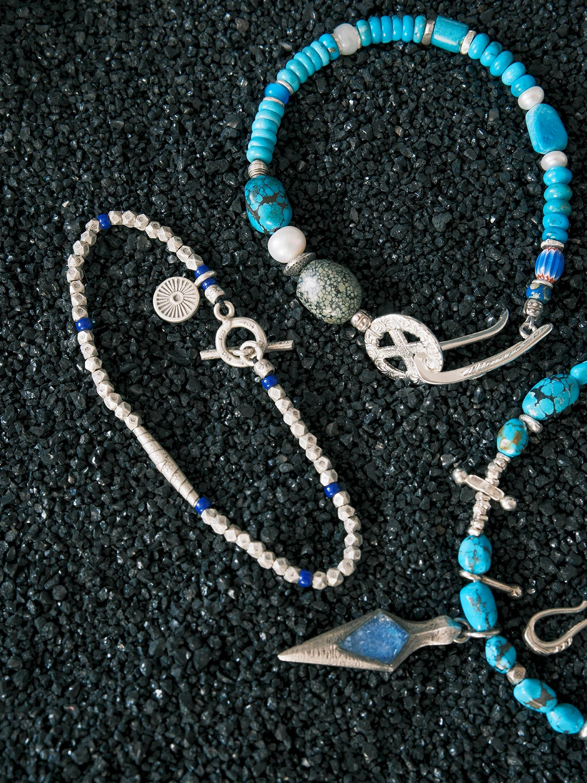 Mineral Soul Series | Blue Frontier | Turquoise, Jade & Silver Feather Bracelet