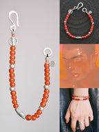 Identity Series | Red Solstice | Japanese Colored-Glaze & 990 Silver Bracelet