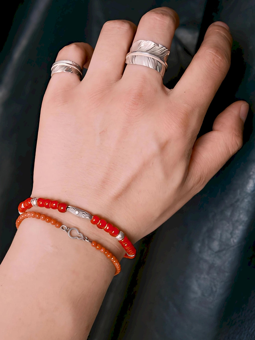 Identity Series | Red Solstice | Japanese Colored-Glaze & 990 Silver Bracelet