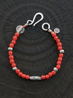 Identity Series | Red Solstice | Japanese Colored-Glaze & 990 Silver Bracelet
