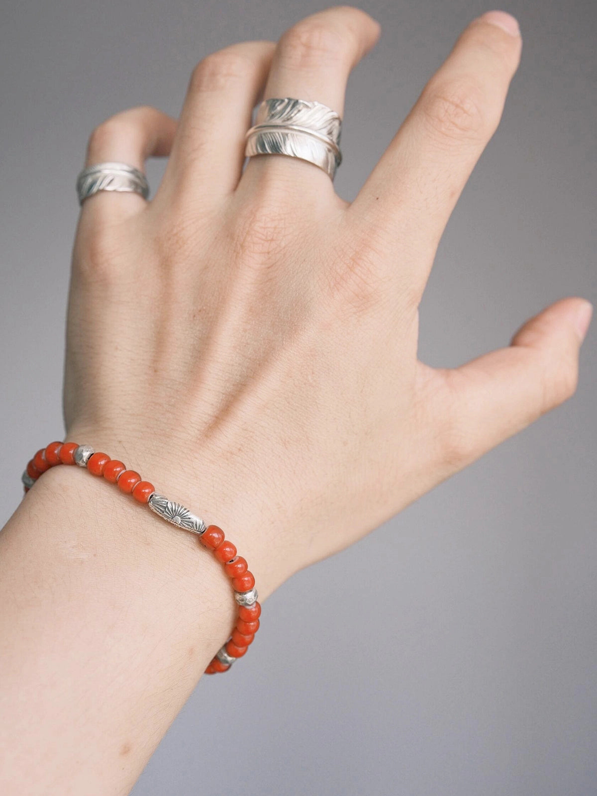 Identity Series | Red Solstice | Japanese Colored-Glaze & 990 Silver Bracelet