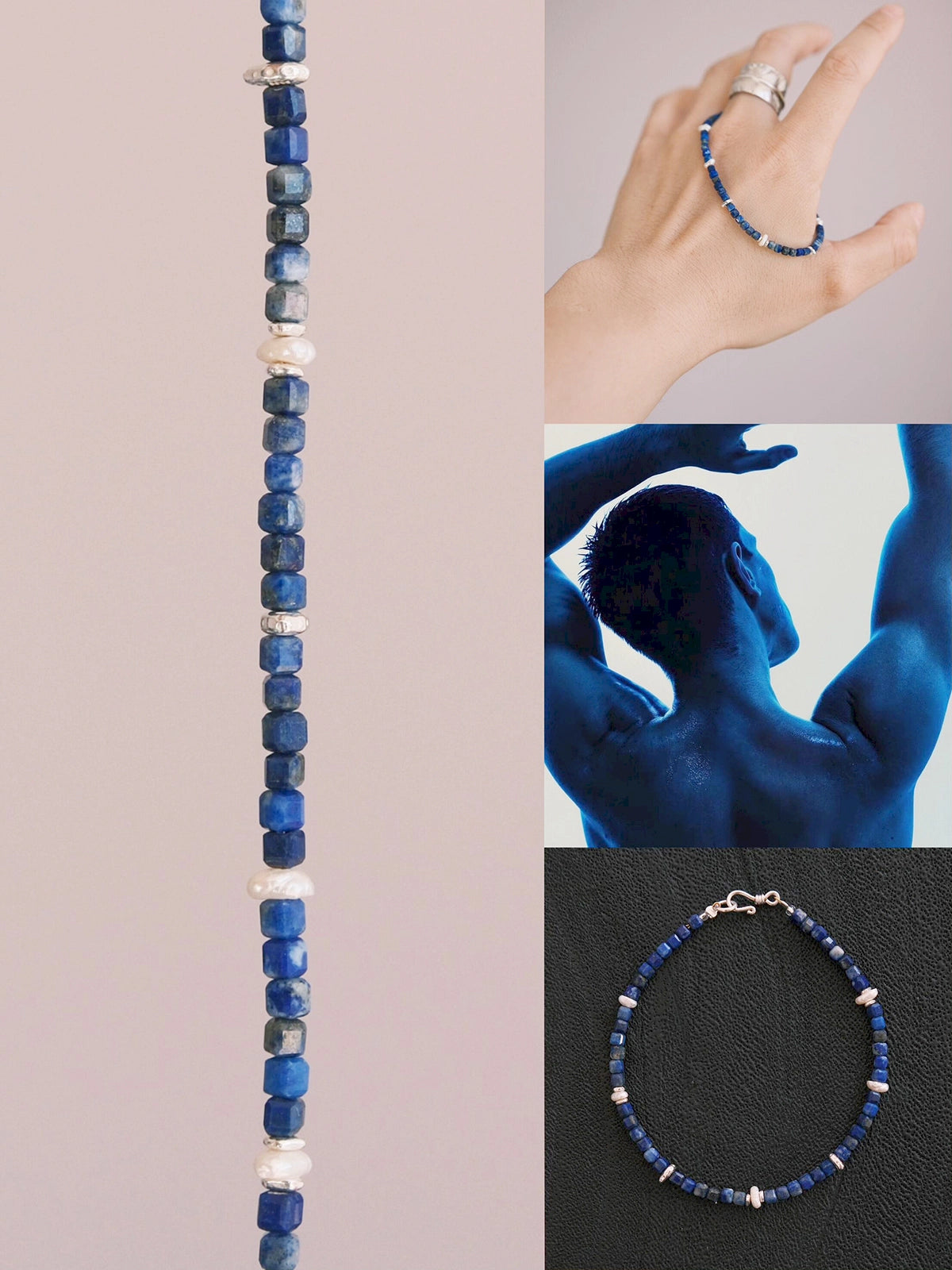 Identity Series | Blue Instinct | Lapis Lazuli, Pearl & Silver Bracelet