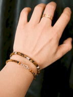 Urban Stoic Series | Amber Authority | Tiger Eye & Hand-Hammered Silver Bracelet