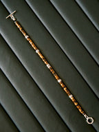 Urban Stoic Series | Amber Authority | Tiger Eye & Hand-Hammered Silver Bracelet