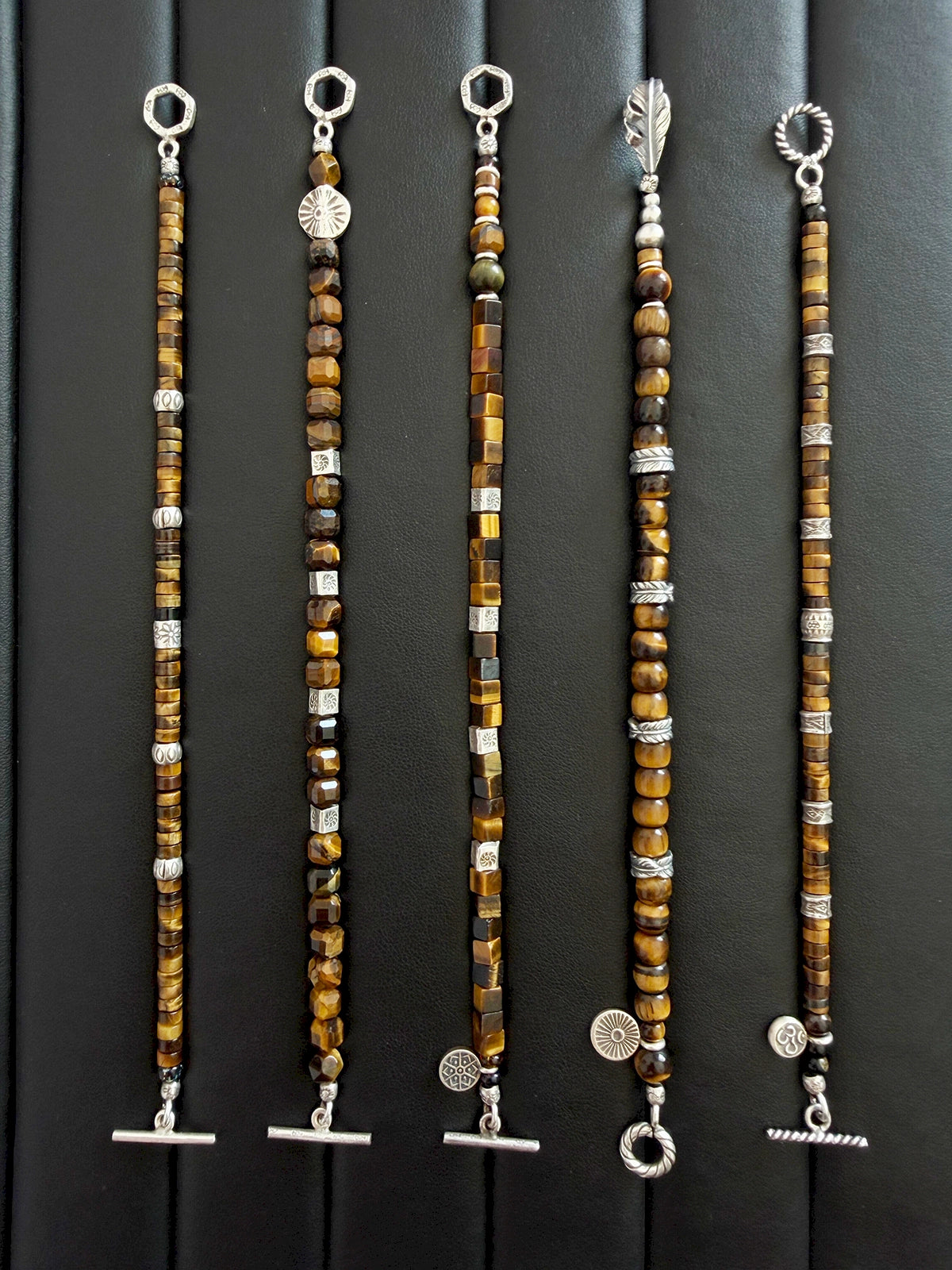 Urban Stoic Series | Amber Authority | Tiger Eye & Hand-Hammered Silver Bracelet